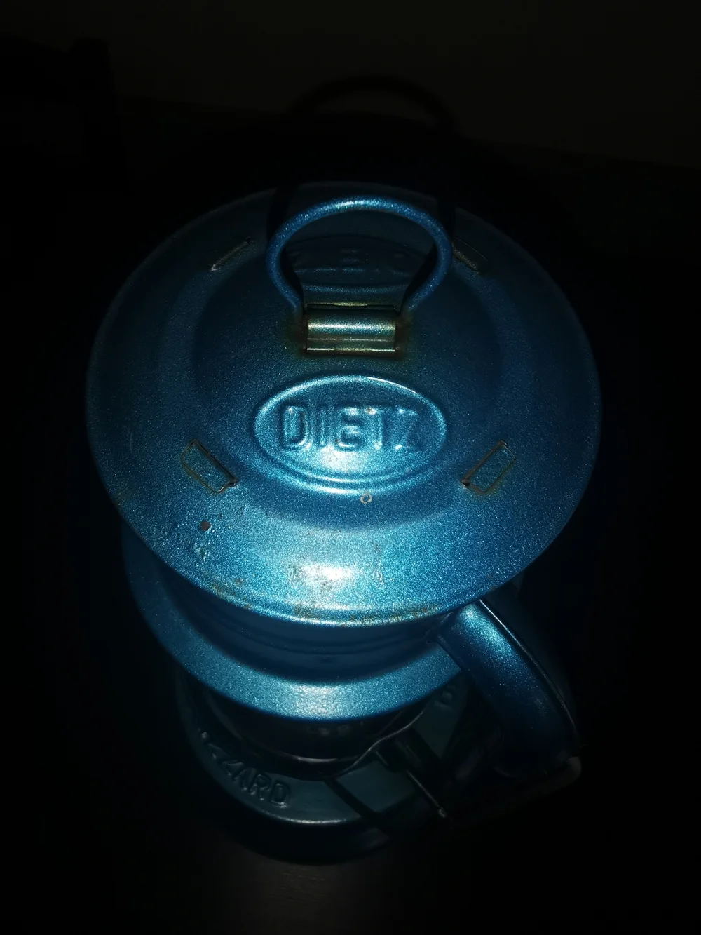 Vintage Dietz #80 Blizzard Hurricane Oil Lamp Lantern Blue‎